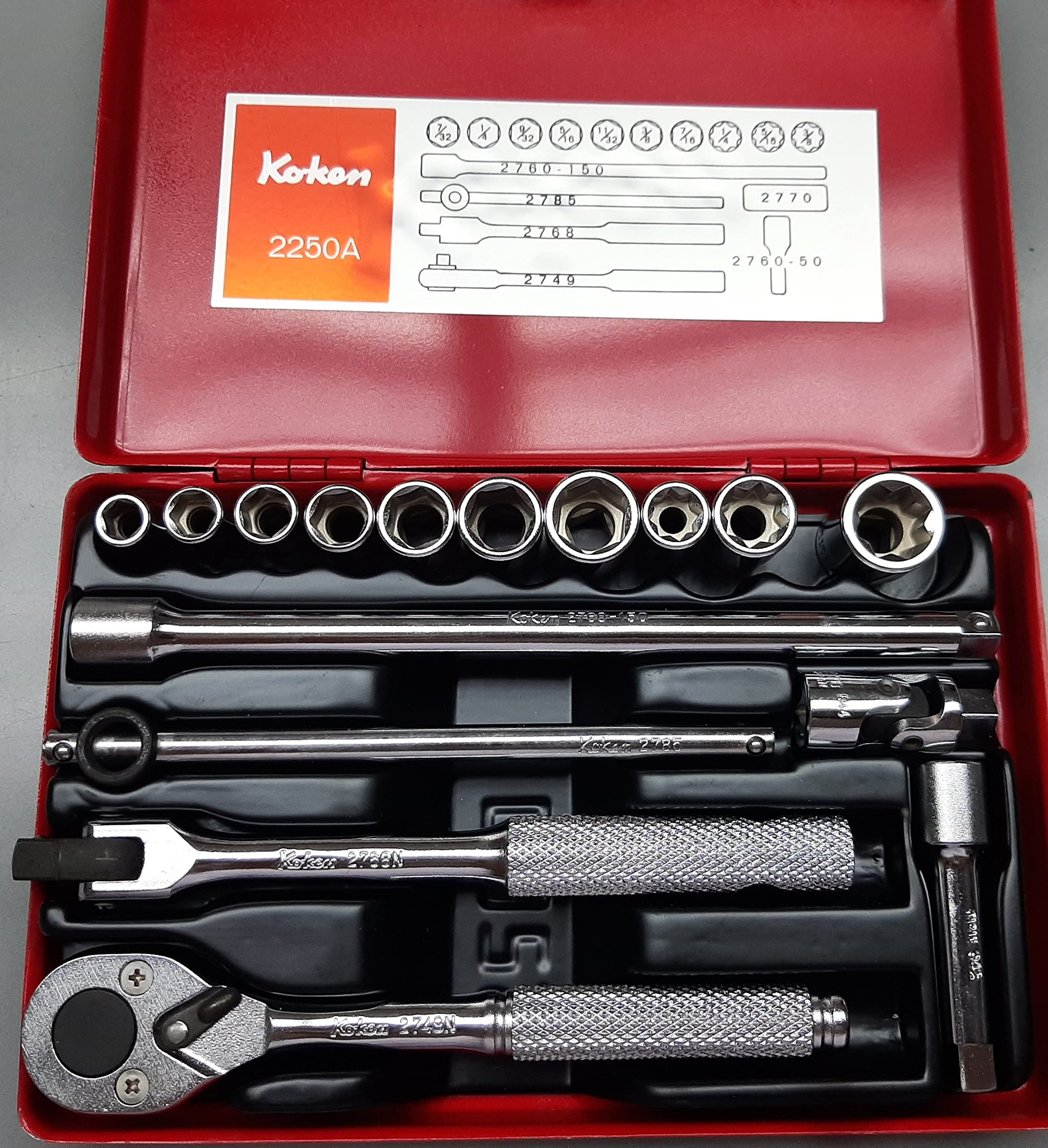 Ko-ken 2250A 1/4 Sq. Dr. Socket set 16 pieces : Amazon.ca